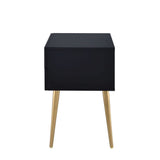 24" Black and Gold End Table With Two Drawers - Homeroots - Flyclothing LLC