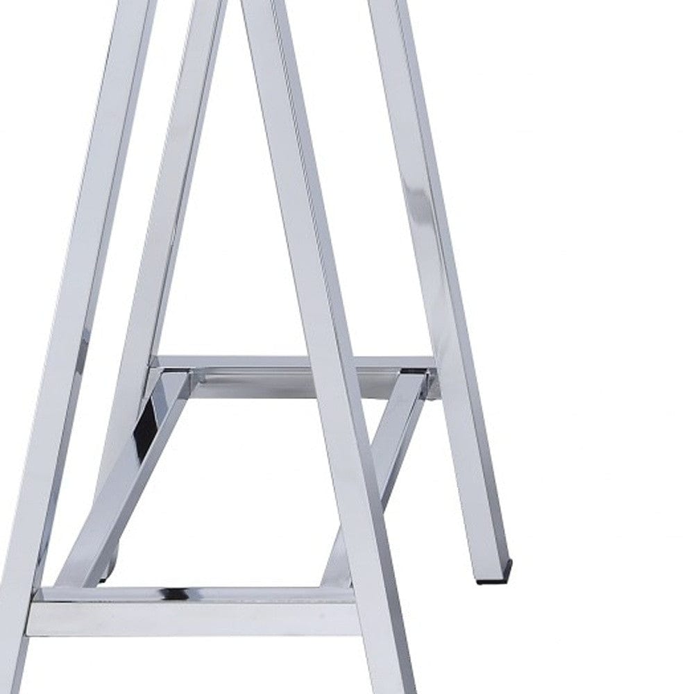 54" White and Silver Writing Desk With Two Drawers - Homeroots - Flyclothing LLC