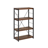 43" Brown and Black Metal and Wood Three Tier Etagere Bookcase - Homeroots