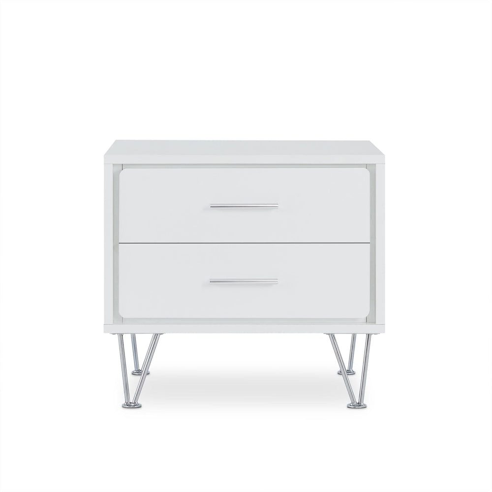 20" White Nightstand With Manufactured Wood Top - Homeroots