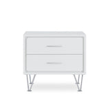 20" White Nightstand With Manufactured Wood Top - Homeroots