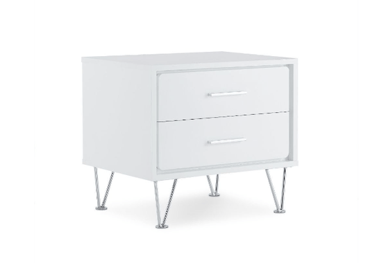 20" White Nightstand With Manufactured Wood Top - Homeroots