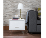 20" White Nightstand With Manufactured Wood Top - Homeroots - Flyclothing LLC