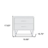 20" White Nightstand With Manufactured Wood Top - Homeroots - Flyclothing LLC