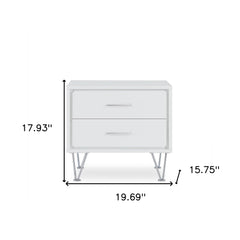 20" White Nightstand With Manufactured Wood Top - Homeroots