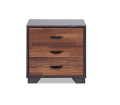 19" Espresso And Walnut Brown Three Drawer Wood Nightstand - Homeroots