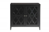 34" X 15.4" X 30" Black Mdf Cabinet - Homeroots - Flyclothing LLC