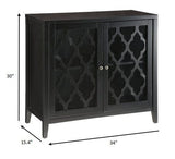34" X 15.4" X 30" Black Mdf Cabinet - Homeroots - Flyclothing LLC