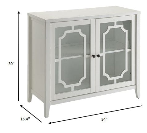 34" X 15.4" X 30" White Mdf Cabinet - Homeroots - Flyclothing LLC