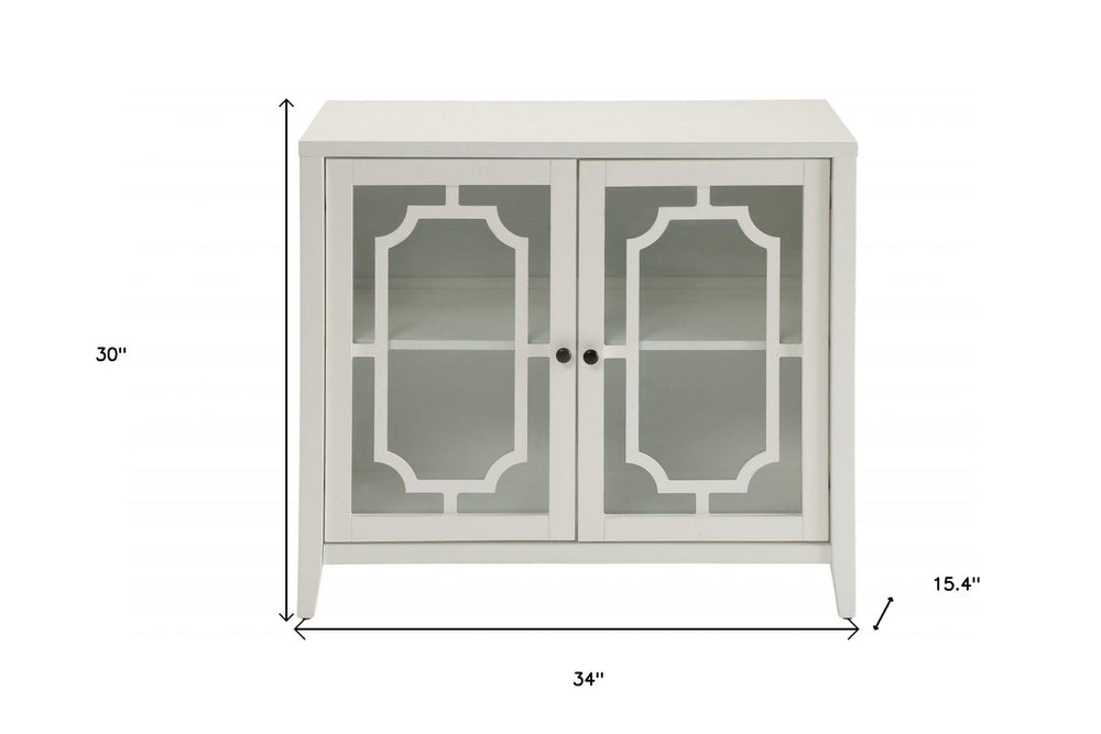 34" X 15.4" X 30" White Mdf Cabinet - Homeroots - Flyclothing LLC