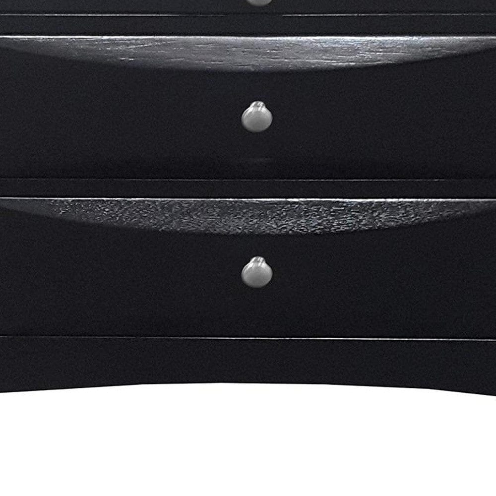 25" Black Three Drawers Nightstand - Homeroots - Flyclothing LLC