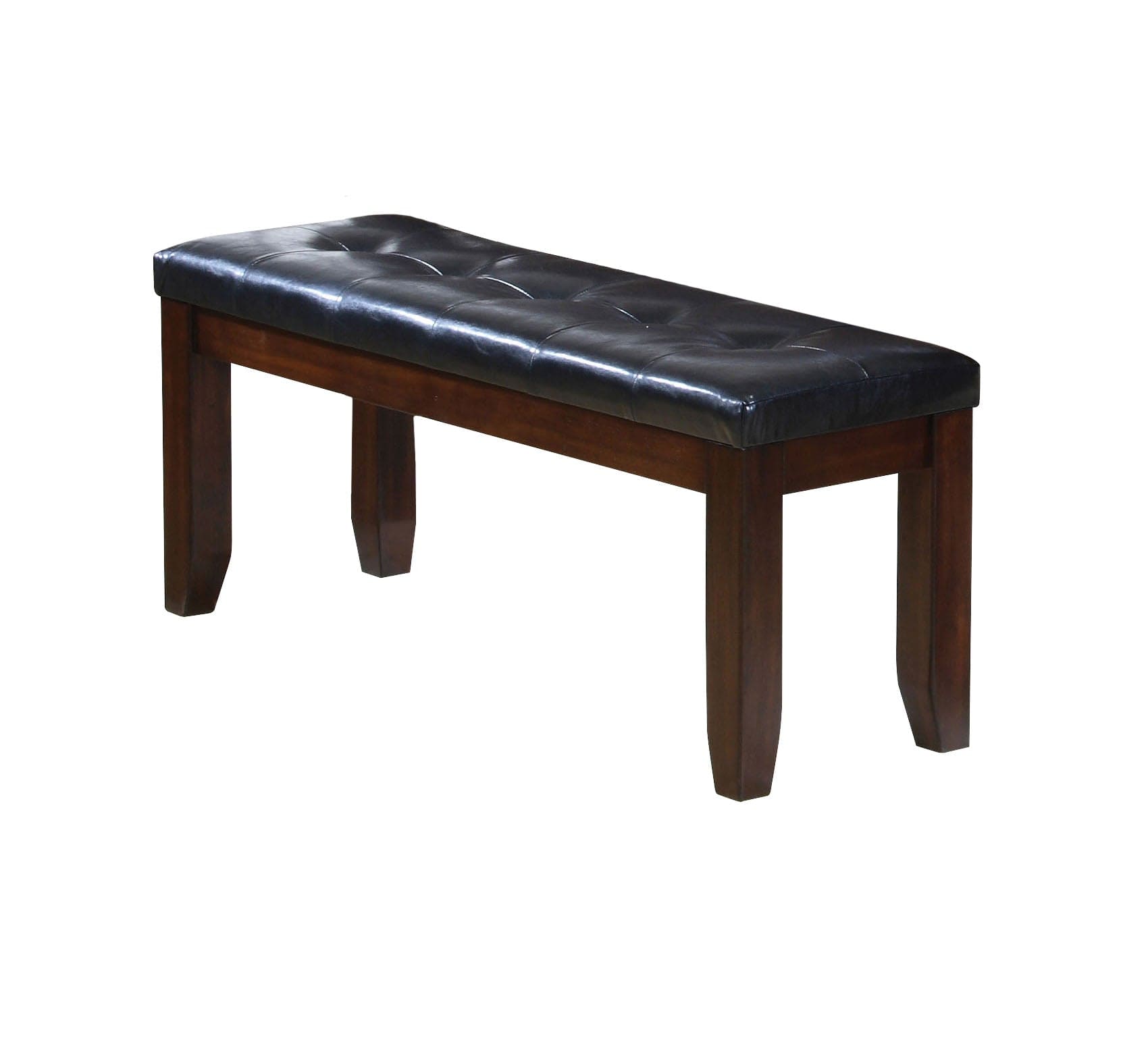 48" Black and Espresso Upholstered Faux Leather Bench - Homeroots - Flyclothing LLC