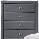 46" Light Gray Upholstery 5 Drawer Chest Dresser With Light Natural Legs - Homeroots - Flyclothing LLC
