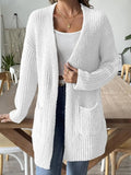 Open Front Long Sleeve Cardigan - Trendsi
