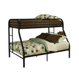 84" X 62" X 65" Twin Xl Over Queen Black Metal Tube Bunk Bed - Homeroots