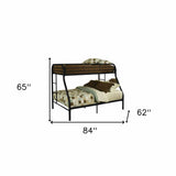 84" X 62" X 65" Twin Xl Over Queen Black Metal Tube Bunk Bed - Homeroots - Flyclothing LLC