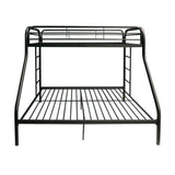 Black Twin Over Full Contemporary Metal Bunk Bed - Homeroots