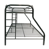Black Twin Over Full Contemporary Metal Bunk Bed - Homeroots