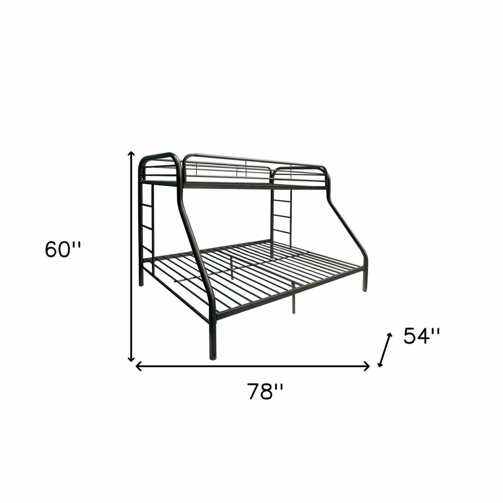 Black Twin Over Full Contemporary Metal Bunk Bed - Homeroots - Flyclothing LLC