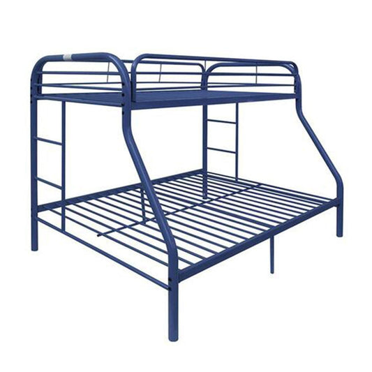 78" X 54" X 60" Twin Over Full Blue Metal Tube Bunk Bed - Homeroots