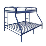 78" X 54" X 60" Twin Over Full Blue Metal Tube Bunk Bed - Homeroots