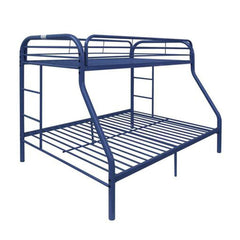 78" X 54" X 60" Twin Over Full Blue Metal Tube Bunk Bed - Homeroots