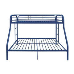 78" X 54" X 60" Twin Over Full Blue Metal Tube Bunk Bed - Homeroots
