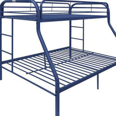 78" X 54" X 60" Twin Over Full Blue Metal Tube Bunk Bed - Homeroots