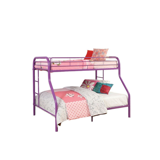 78" X 54" X 60" Twin Over Full Purple Metal Tube Bunk Bed - Homeroots