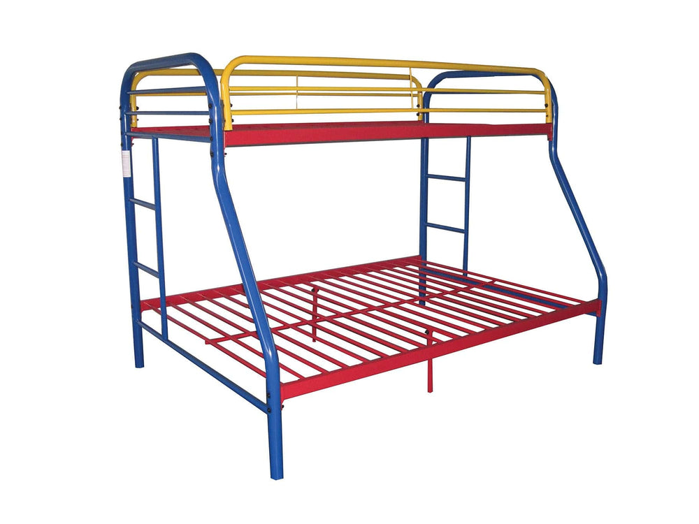 78" X 54" X 60" Twin Over Full Rainbow Metal Tube Bunk Bed - Homeroots - Flyclothing LLC