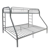 78" X 54" X 60" Twin Over Full Silver Metal Tube Bunk Bed - Homeroots