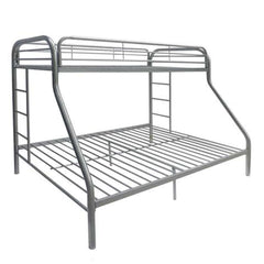 78" X 54" X 60" Twin Over Full Silver Metal Tube Bunk Bed - Homeroots