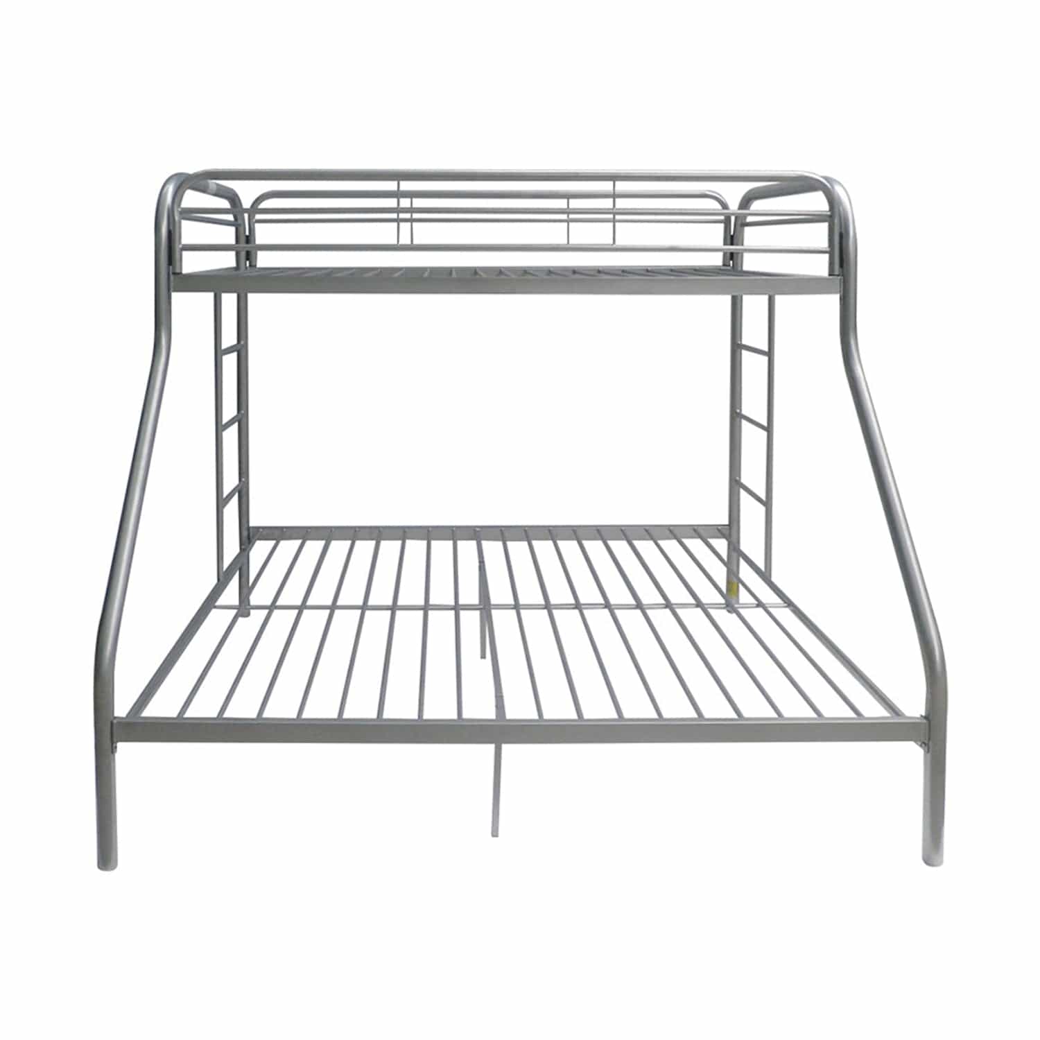 78" X 54" X 60" Twin Over Full Silver Metal Tube Bunk Bed - Homeroots