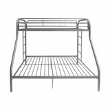 78" X 54" X 60" Twin Over Full Silver Metal Tube Bunk Bed - Homeroots