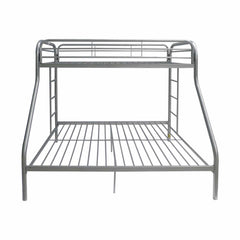 78" X 54" X 60" Twin Over Full Silver Metal Tube Bunk Bed - Homeroots