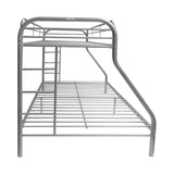 78" X 54" X 60" Twin Over Full Silver Metal Tube Bunk Bed - Homeroots