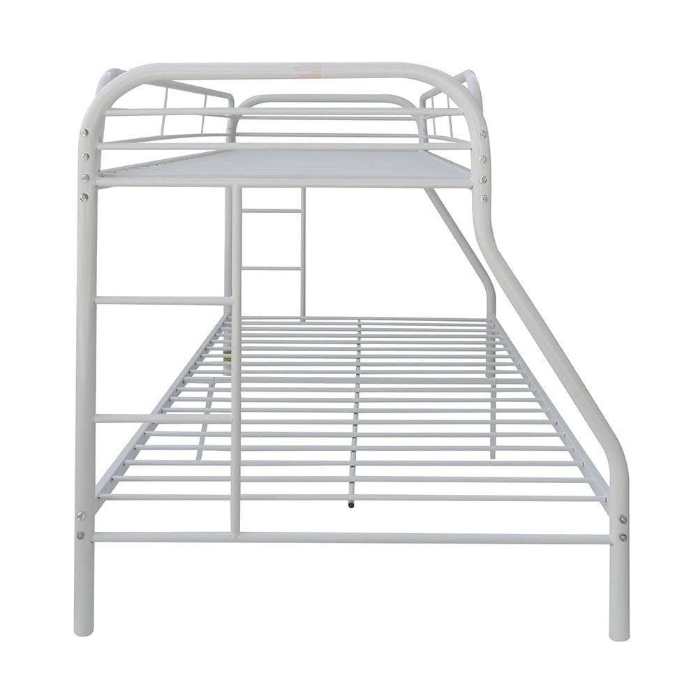 White Twin Over Full Contemporary Metal Bunk Bed - Homeroots