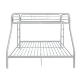 White Twin Over Full Contemporary Metal Bunk Bed - Homeroots - Flyclothing LLC