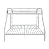 White Twin Over Full Contemporary Metal Bunk Bed - Homeroots