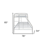 White Twin Over Full Contemporary Metal Bunk Bed - Homeroots - Flyclothing LLC