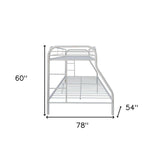 White Twin Over Full Contemporary Metal Bunk Bed - Homeroots - Flyclothing LLC