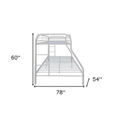White Twin Over Full Contemporary Metal Bunk Bed