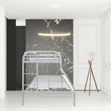 White Twin Over Full Contemporary Metal Bunk Bed - Homeroots