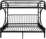 Black Twin Over Full Contemporary Metal Bunk Bed - Homeroots