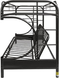 Black Twin Over Full Contemporary Metal Bunk Bed - Homeroots