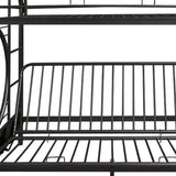 Black Twin Over Full Contemporary Metal Bunk Bed - Homeroots - Flyclothing LLC