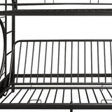 Black Twin Over Full Contemporary Metal Bunk Bed - Homeroots