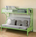 78" X 41" X 65" Twin Over Full Green Metal Tube Futon Bunk Bed - Homeroots
