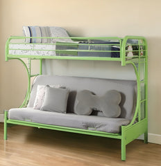78" X 41" X 65" Twin Over Full Green Metal Tube Futon Bunk Bed - Homeroots