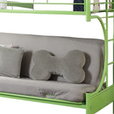 78" X 41" X 65" Twin Over Full Green Metal Tube Futon Bunk Bed - Homeroots